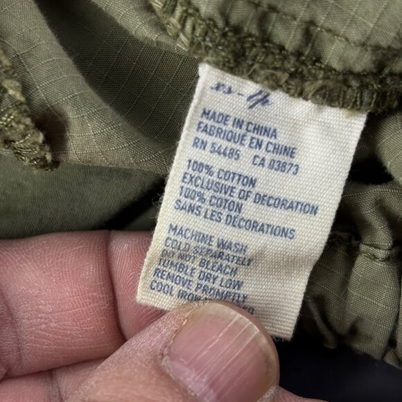 American Eagle Olive Green Cotton Utility Hooded Jacket Xs/Tp Lightweight Milita - Picture 4 of 7